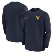 West Virginia Nike Sideline Coach Long Sleeve Crew Top